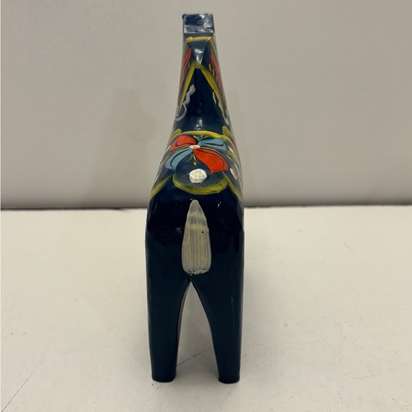 Vintage Blue Swedish Dala Horse, Nils Olsson Hemslojd Traditional Wooden Horse - Picture 7 of 9